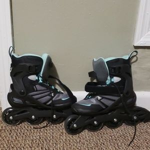 Selling roller blades.